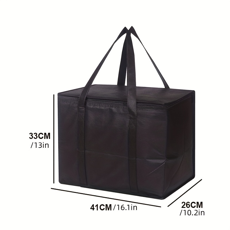 Insulated Thermal Cooler Bag Big Square Chilled Tin Foil Zip - Temu