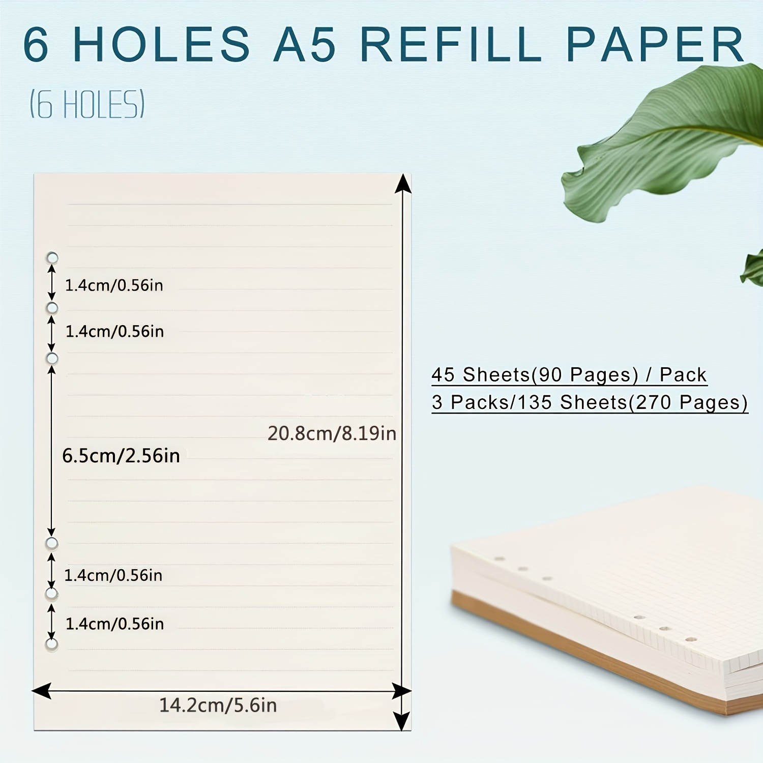 A5 Planner Filler Paper 6 hole Punched For 6 ring Binders - Temu