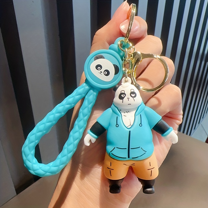 Cute Panda Key Chain Pendant Net Red Cartoon Figure Car Key Chain Pendant  Couple Bag Hanging Decoration Silicone - Temu