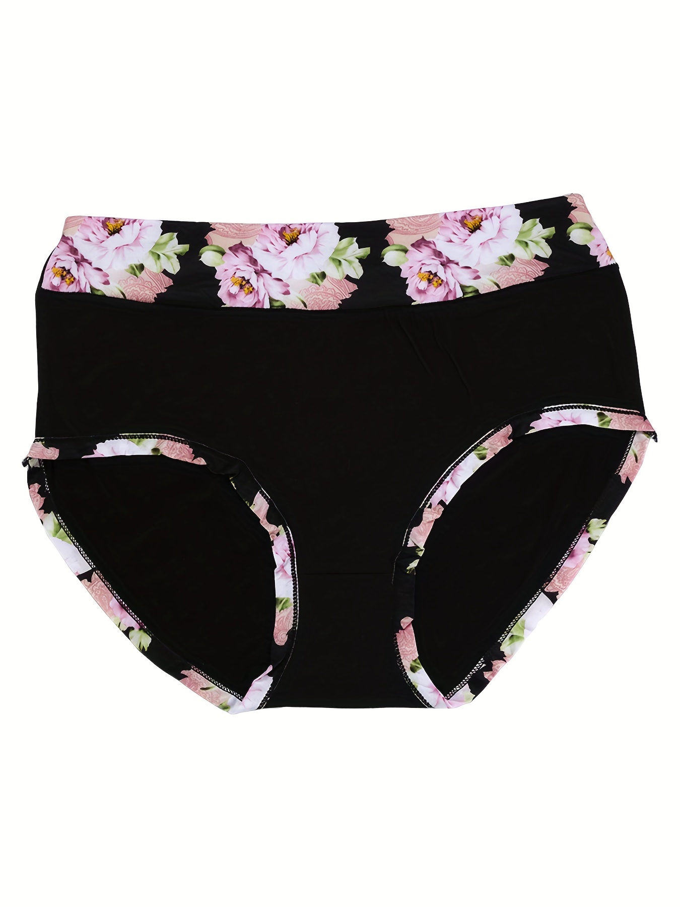 Women's Panties With Floral Print,Large Size Women's Underwear