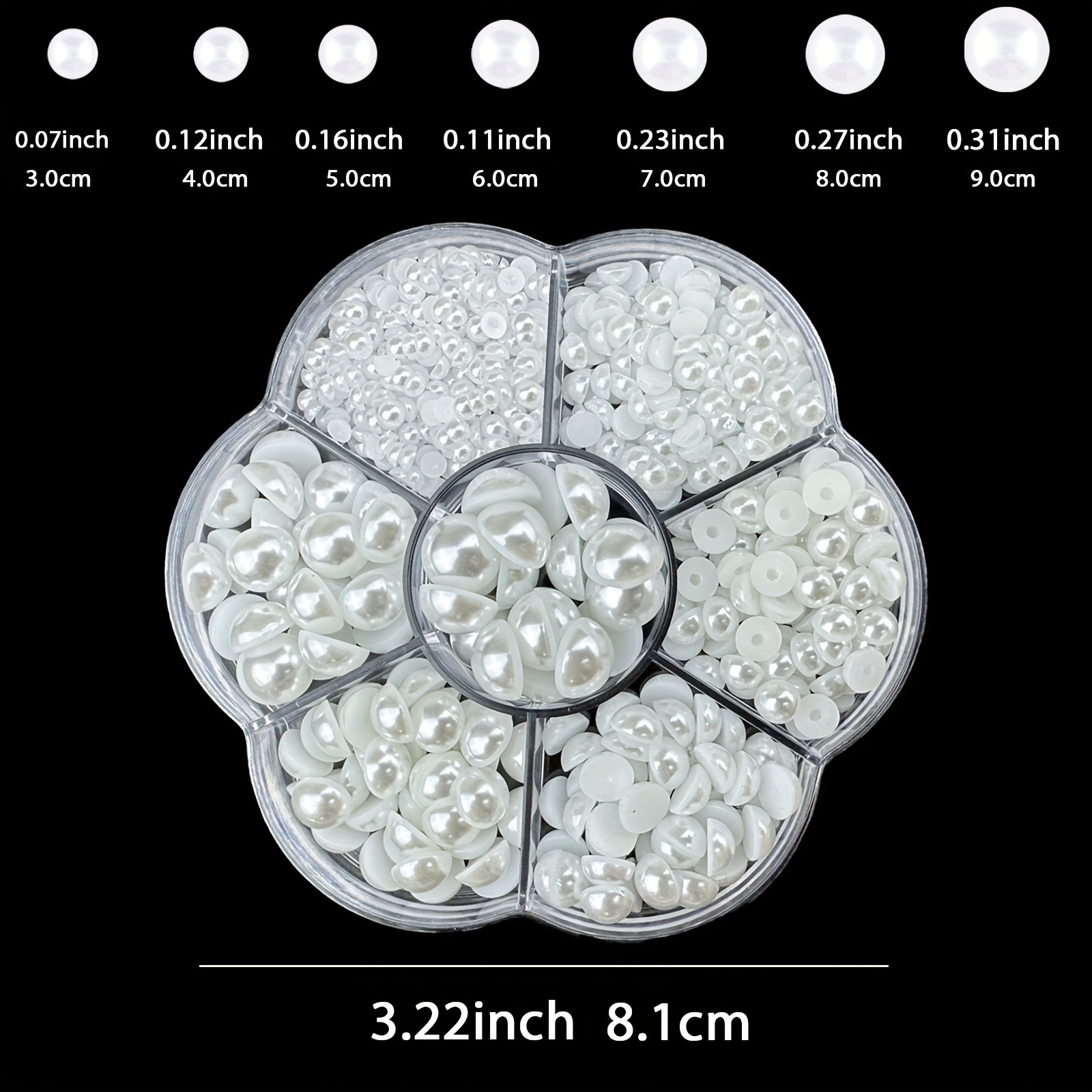 White Half Round Resin Pearls For Crafts Flat Bottom Pearls - Temu