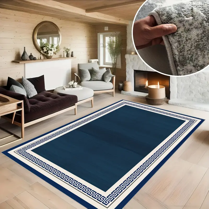 Minimalist Kitchen Rug Geometric Absorbent Non Slip Carpet, Soft Faux  Sheepskin Floor Mat For Living Room Bedroom Bedside,rug Easy To Clean, Washable  Anti-skid Throw Rugs For Halloween Decoration Ideal Modern Home Decor