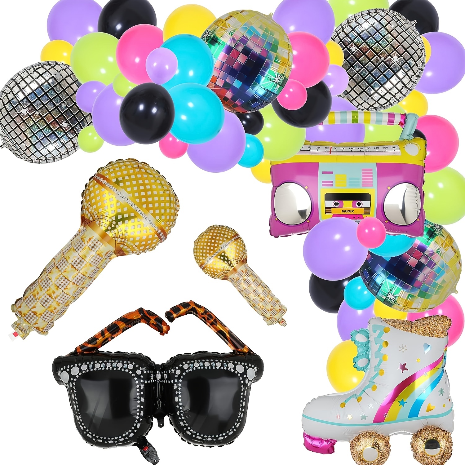 Ballons de décoration de fête de Bachelorette, patins à glace en argent,  bague en diamant, ballon pour décor de fête disco rétro - AliExpress