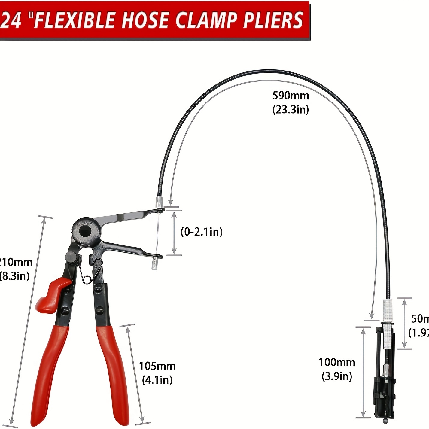 Radiator Hose Clamp Pliers Tool, Clamp Tight Wire Tool, Type Flexible Hose  Clamp Plier with 24 inch Cable