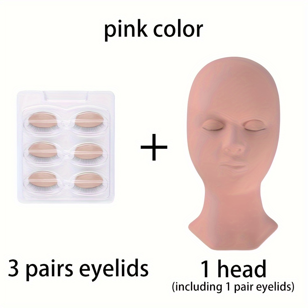 Lash Mannequin Head With Replacement Eyelids | Lash Extension Training Makeup Practice Tool, Unscented, No Power Supply Needed
