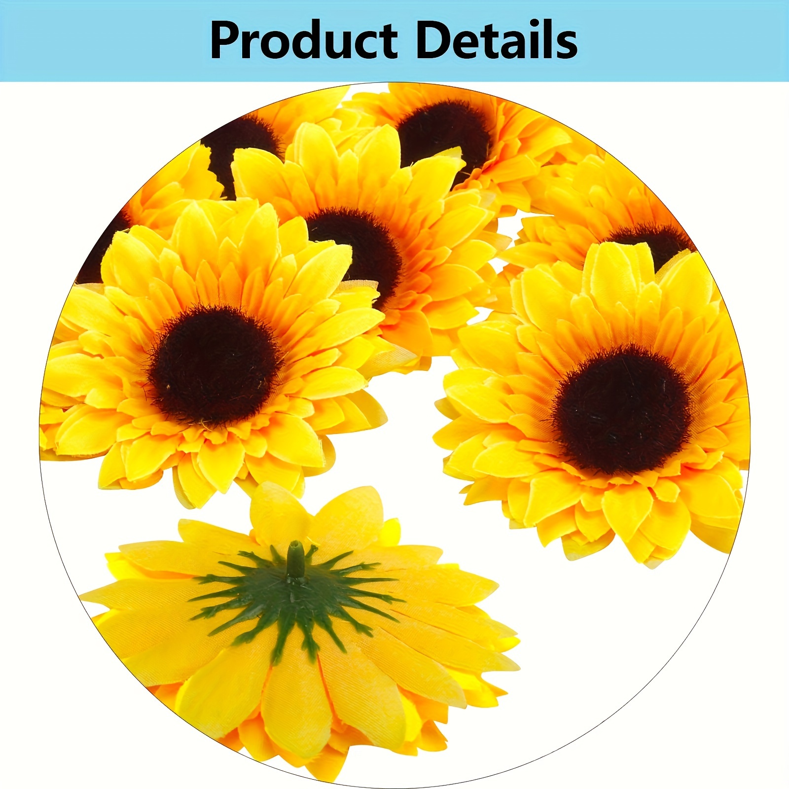 30pcs 9CM Fake Sunflowers Artificial Sunflower Heads Faux Silk Sunflower  Decoration for Christmas Tree Home Party Wedding Decor