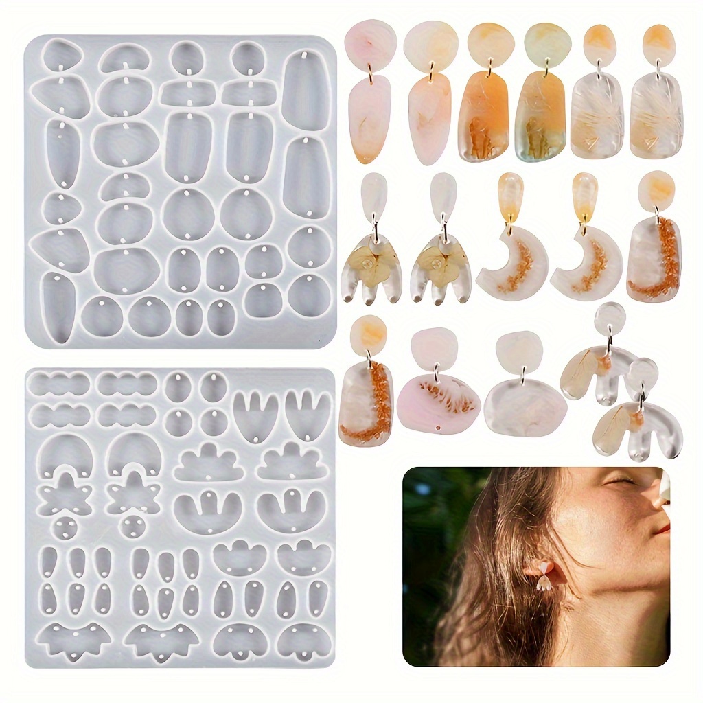 

1pc Diy Earrings Pendant Casting Silicone Mold Irregular Dangle Making Tool Handmade Necklace Jewelry Pendant Mold Diy Resin Casting Mold