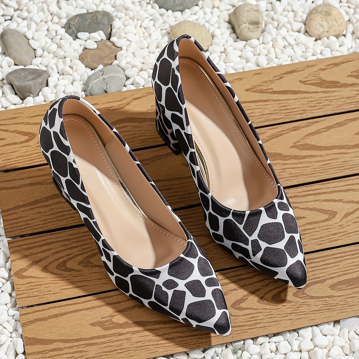 Women's Leopard Print Mesh Block High Heels Fashion Peep Toe - Temu