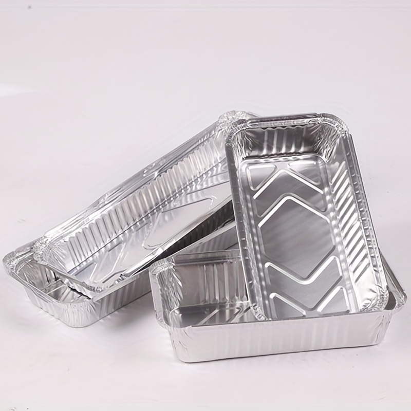 10pcs Disposable Bbq Drip Pan Non-stick Aluminium Foil Box Heat