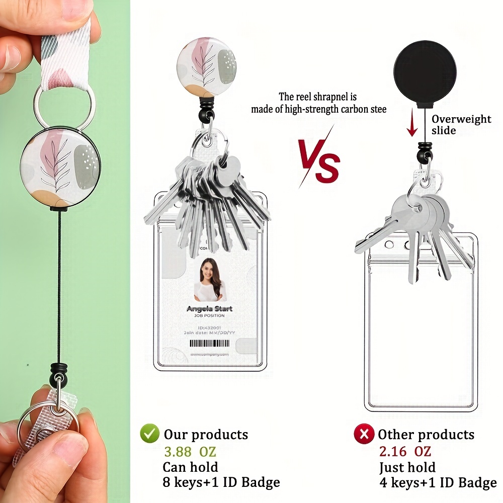 2 Packs Retractable Badge Reel with ID Badge Holder with Lanyards Badge Reel Clip for ID Card Badges Holders Cruise Lanyard for Ship Key Cards,Temu