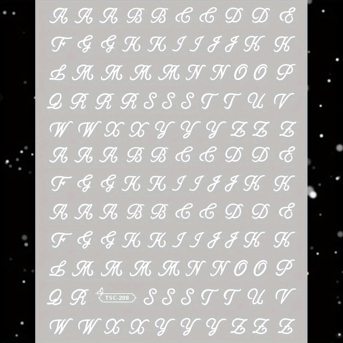 Tsc-004 Silver Alphabet Nail Stickers