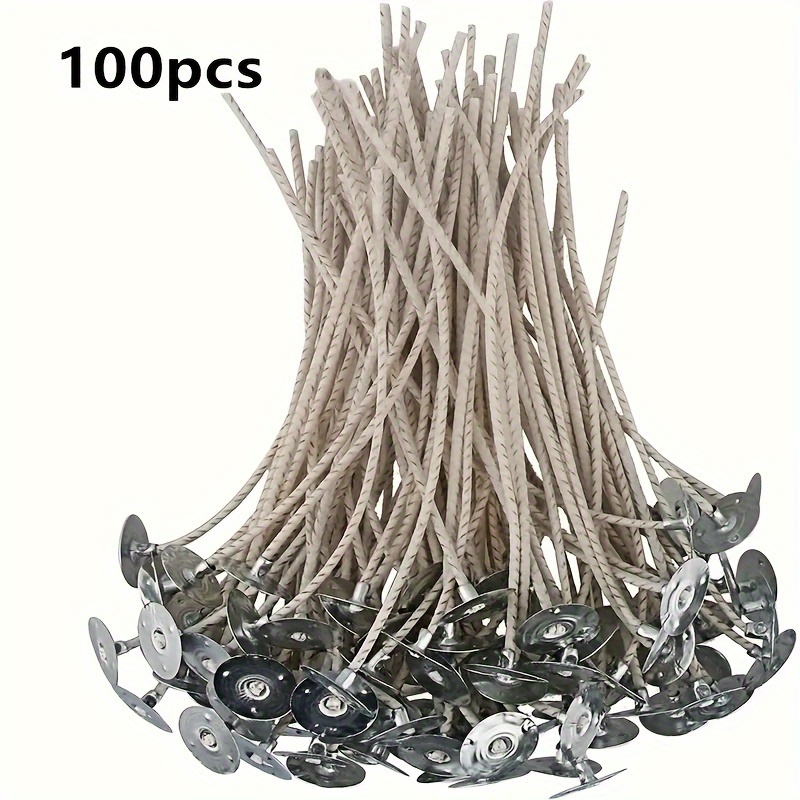 100pcs Original Smokeless Candle Wicks Soy Wax Core Woven Cotton