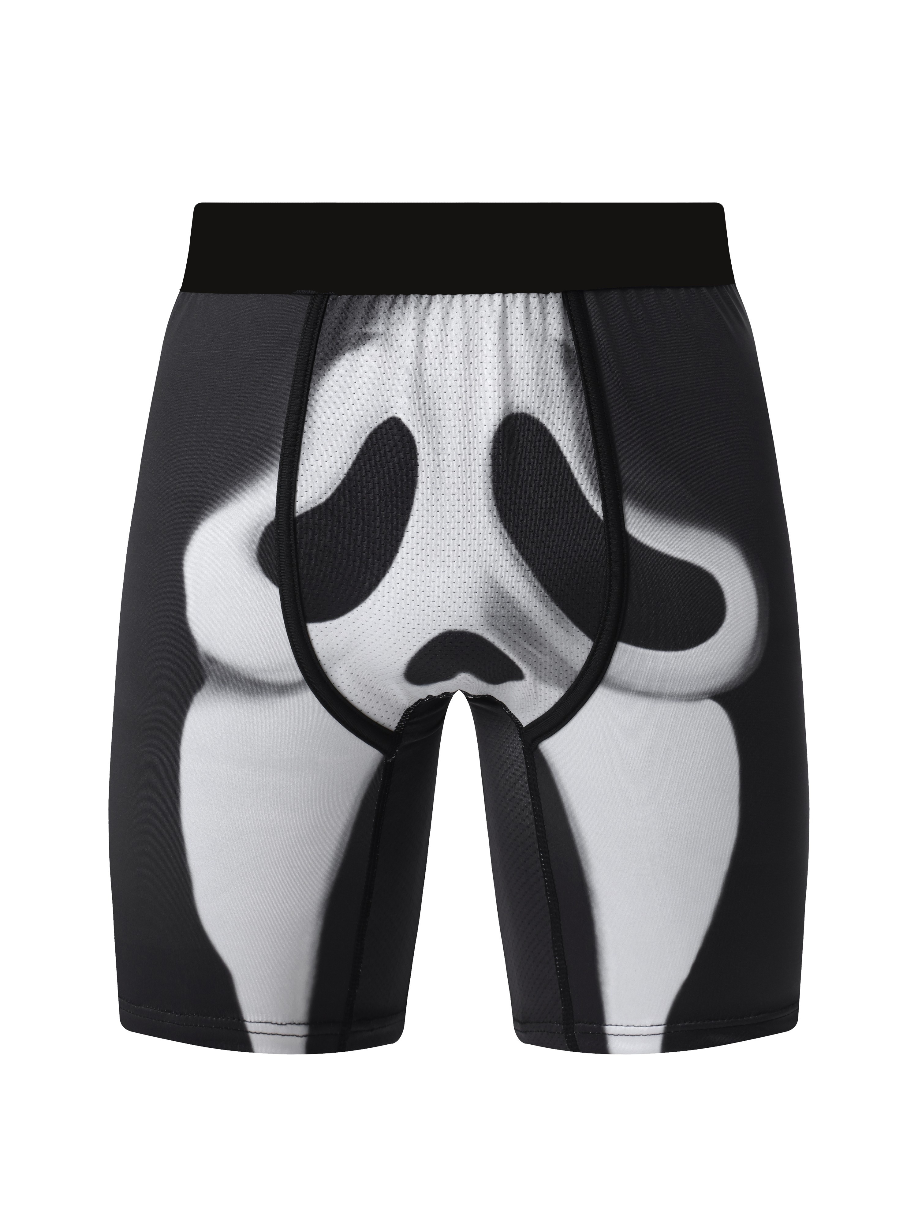 Men's Halloween Ghost Graphic Long Boxer Briefs Shorts - Temu