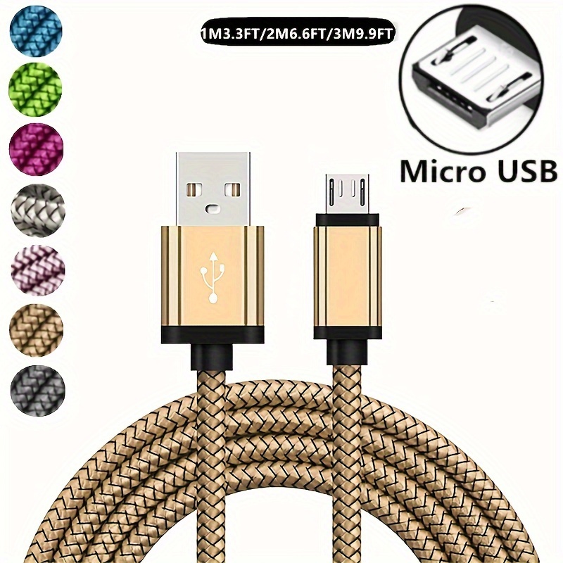 Cable Micro Usb Cargador Android Cable Trenzado Nylon - Temu