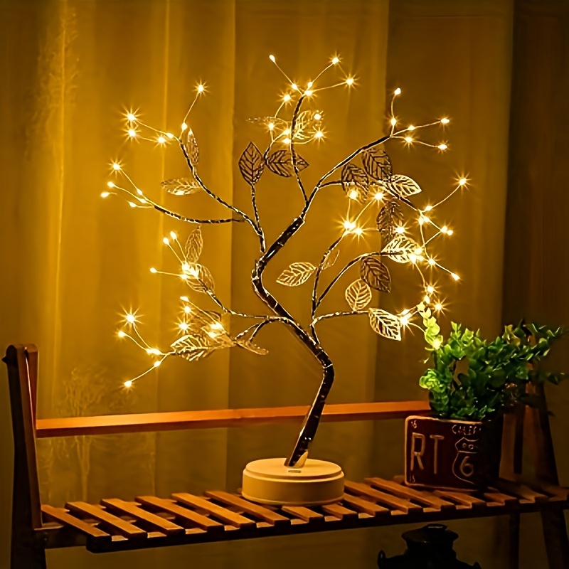 LED Tabletop Bonsai Tree Light Touch Switch DIY Artificial Light