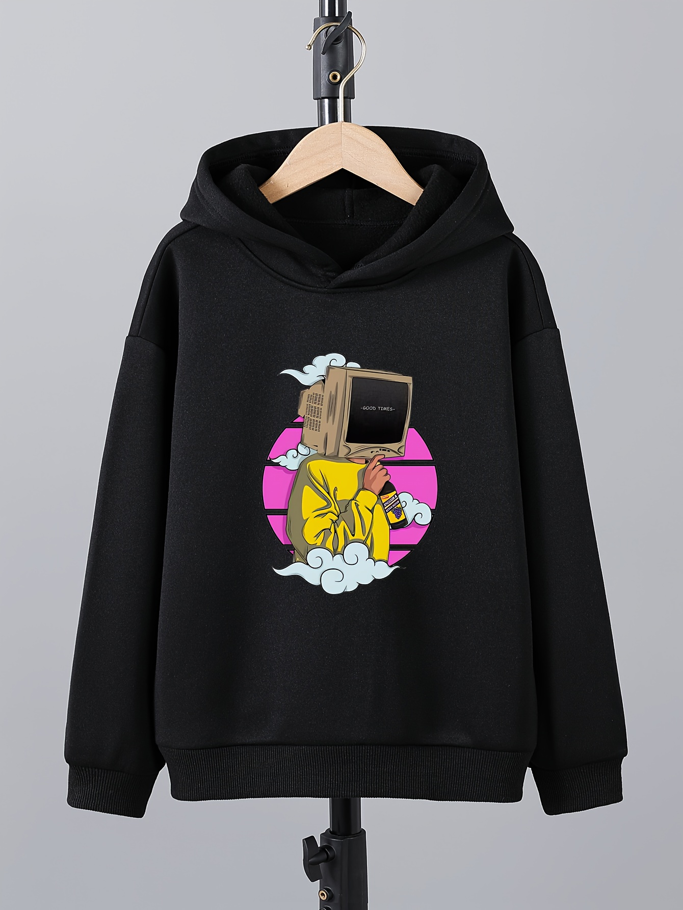 SHEIN Moletom Com Capuz Estampado De Personagem De Desenho Animado