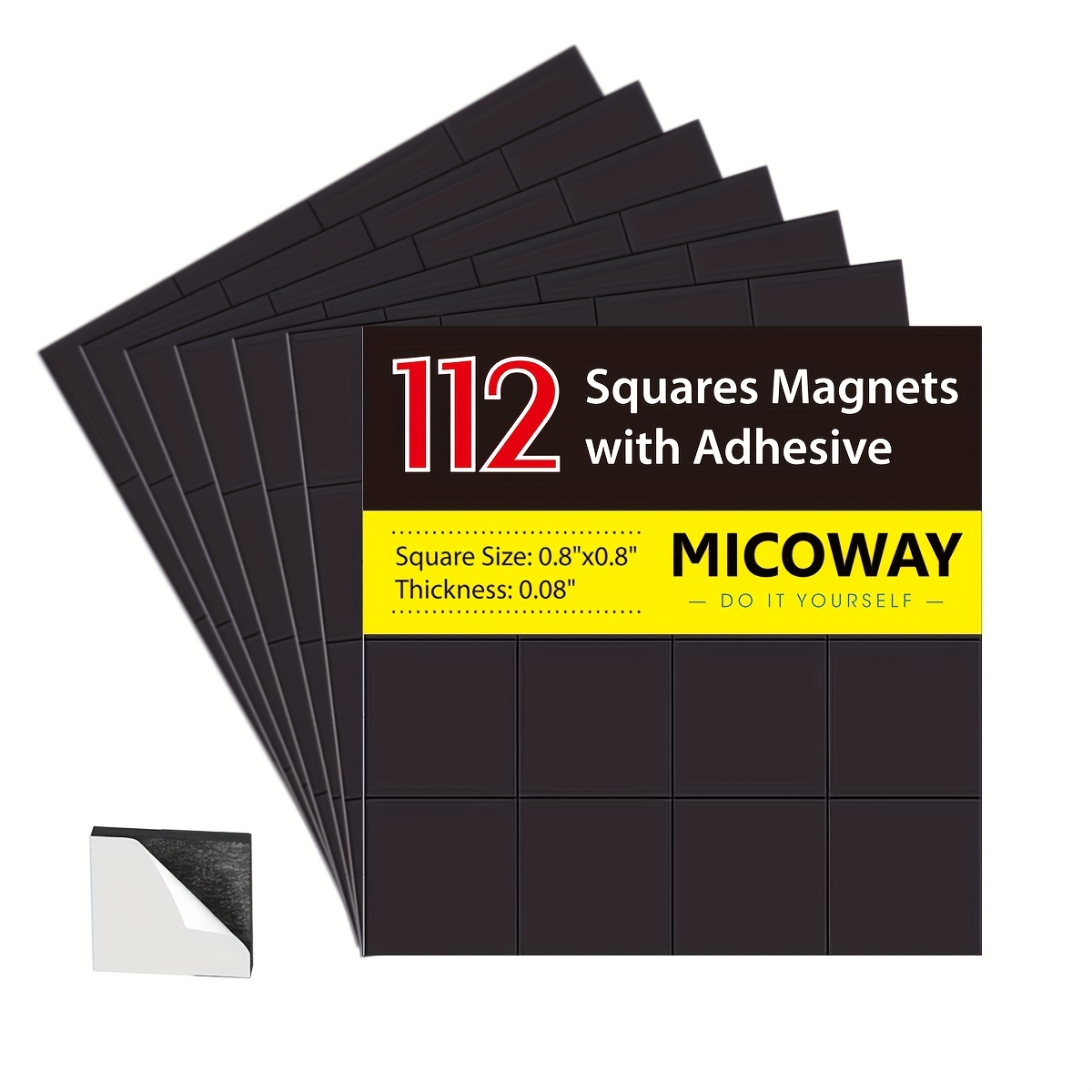  NEOCLICK Magnetic Squares - Magnets with Adhesive