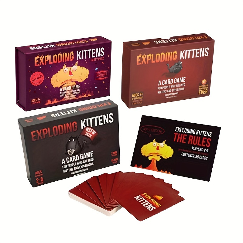  Exploding Kittens Party Pack Card Game, Fun Russian Roulette  Family Game, For Adults, Teens & Kids (Ages 7+), 2-10 Players
