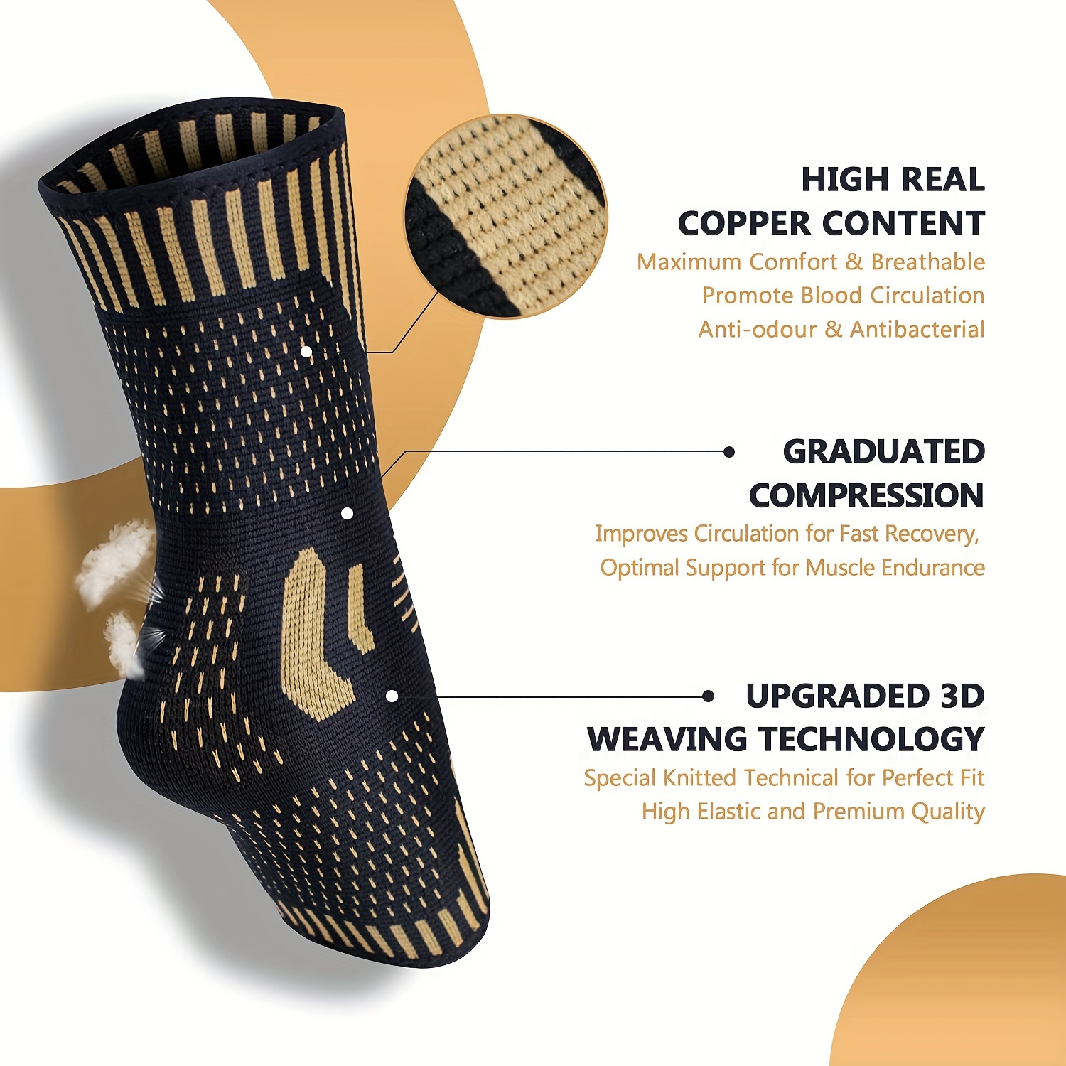 Copper Compression Foot Sleeves Plantar Fasciitis Heel Spurs - Temu
