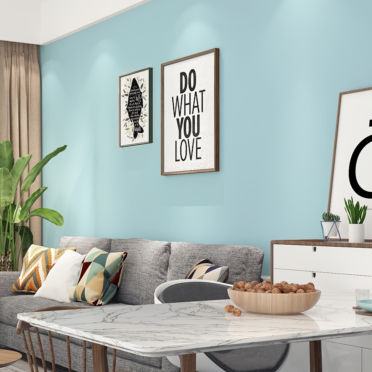  Papel pintado para decoración de pared de múltiples propósitos,  simple, liso, metálico, texturizado, para comedor, dormitorio, fondo de  pared, azul, verde, beige (color: J04503, dimensiones: 3.9 x 20.9 in) :  Herramientas
