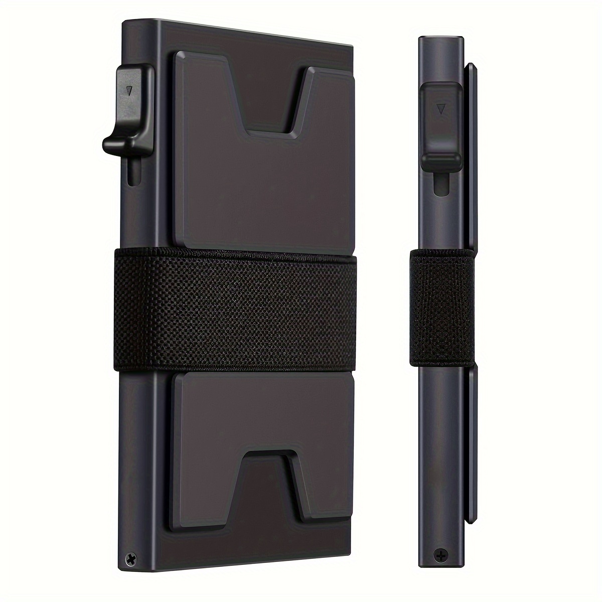 1pc Aluminum Card Holder, Ultra-thin And Simple Wallet, Expandable Back Panel, Men's Card Holder With RFID Blocking Layer