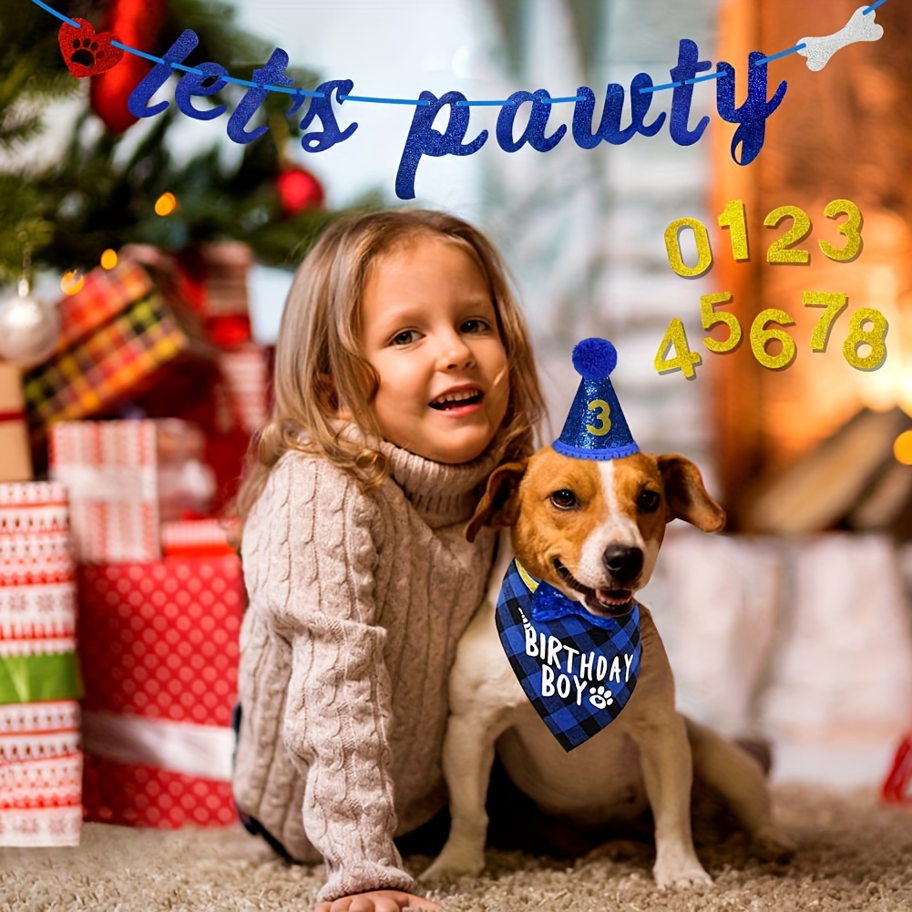 5ピース/セット犬の誕生日パーティー用品 男の子の犬の誕生日バンダナ