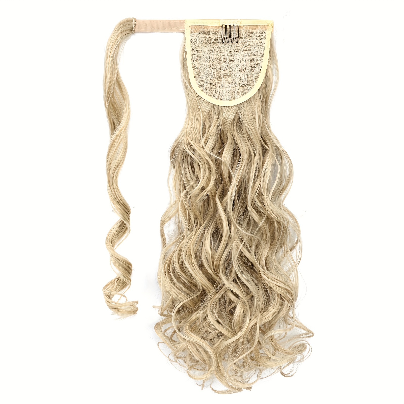ponytail with hair wrapped around long wavy ponytail extensions synthetic clip in hair extensions elegant natural looking for daily   accessories details 7