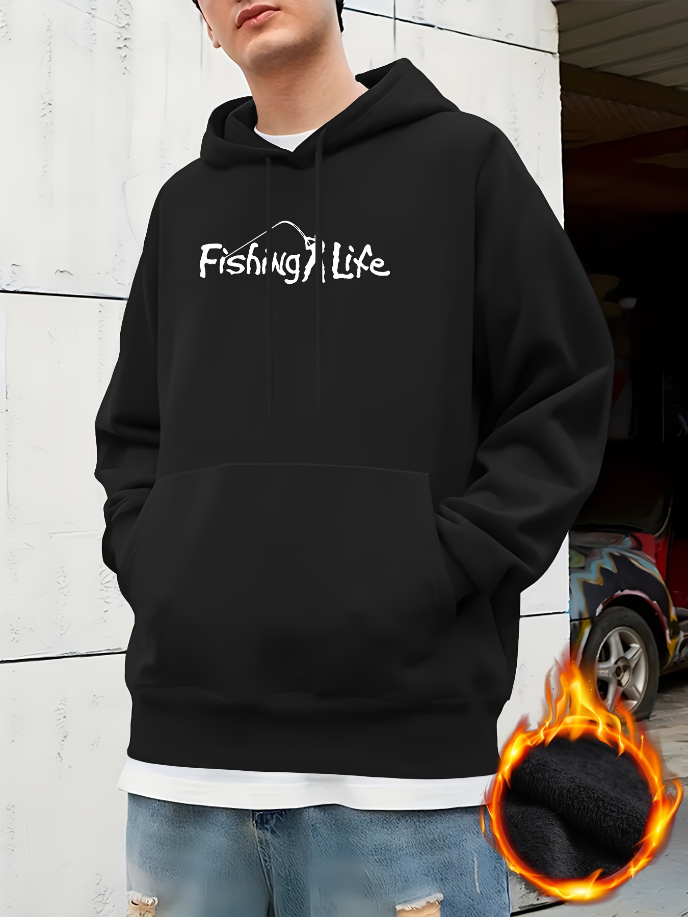 reel life men's long sleeve Hoodie