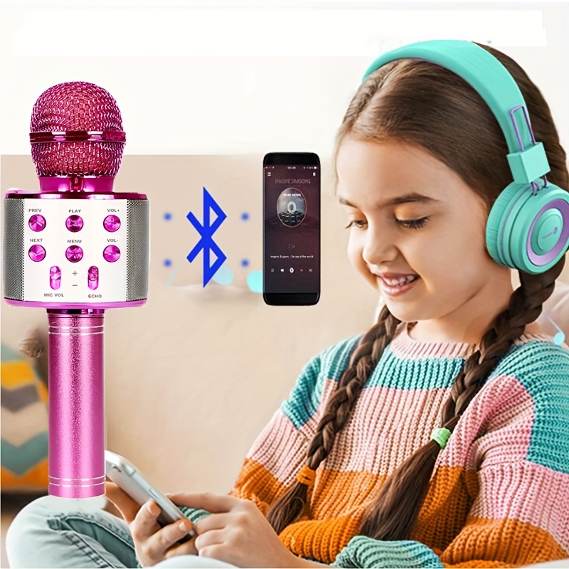 Micrófono De Karaoke Portátil Bluetooth Inalámbrico Para Móvil Con