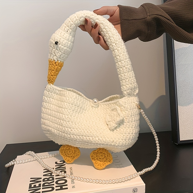 Women's Bag Large Smartphone Crossbody Bag in Hand Crochet Faux