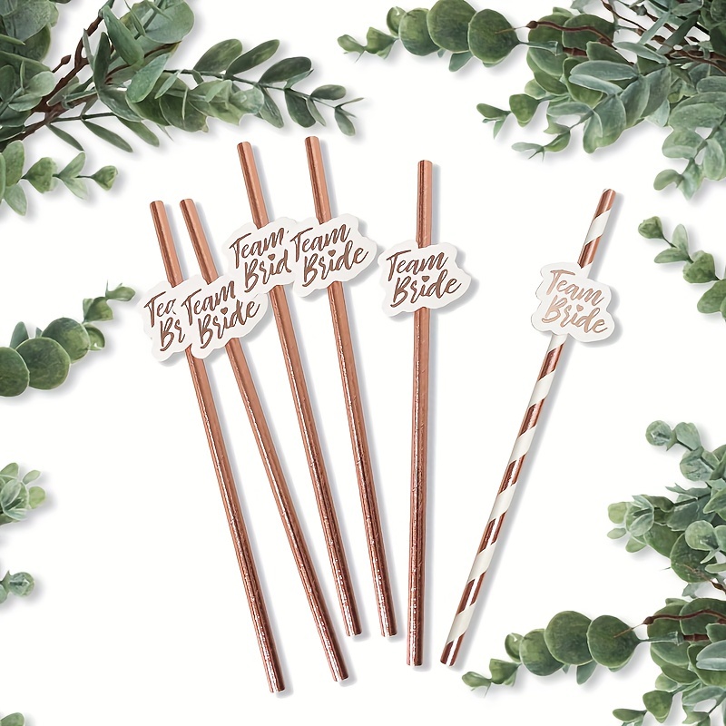 Team Bride Bachelorette Party Paper Straws