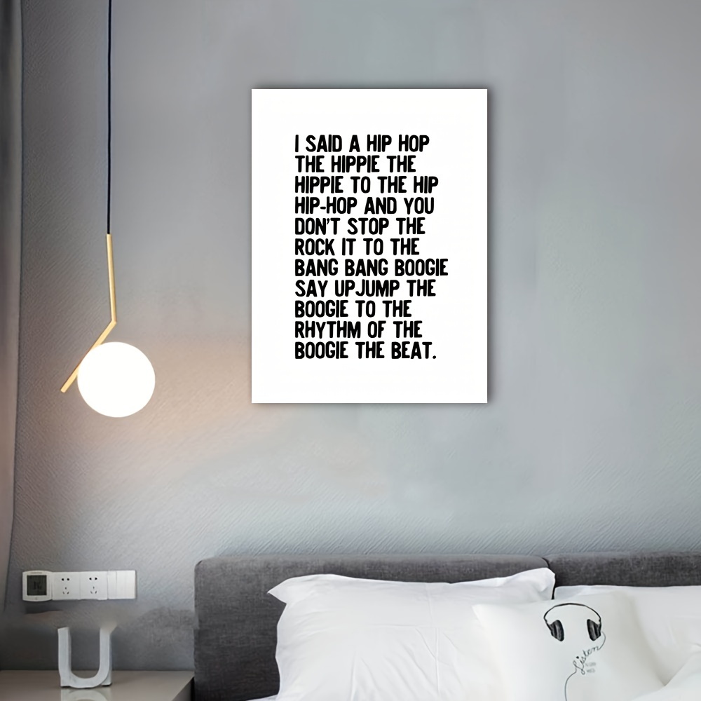 1pc Unframed Canvas Poster Modern Art Rap Song Hip Hop Lyric