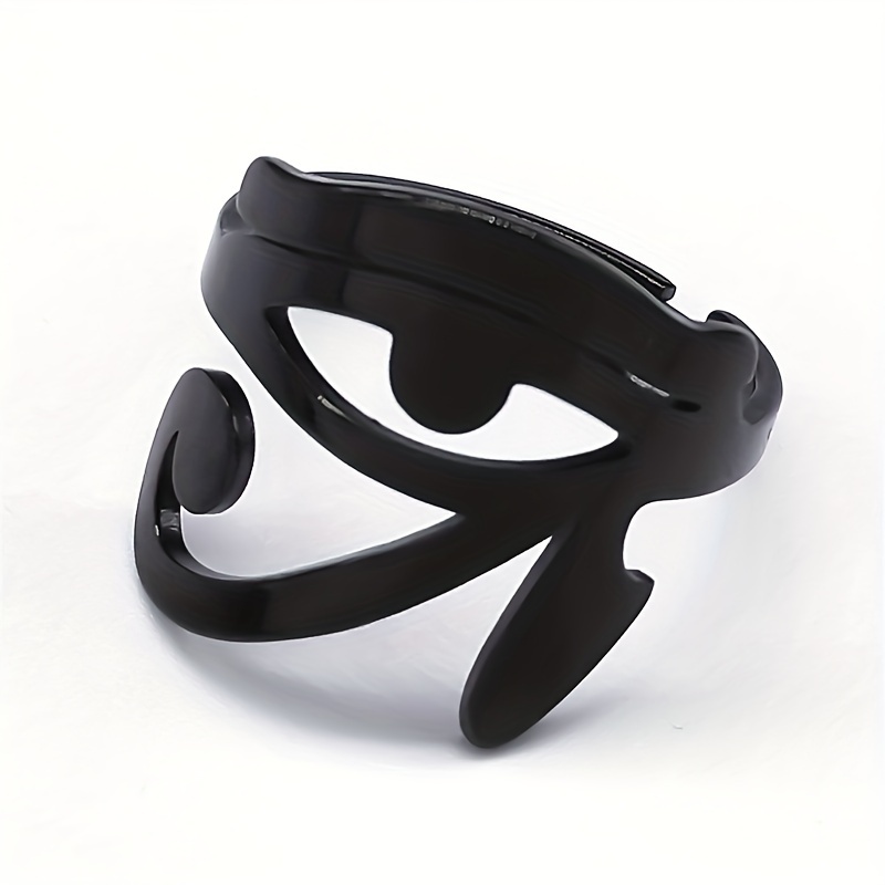 E-shop Ägyptischer Horusauge Symbol Ring Damen Verstellbarer Edelstahl Schwarz Farbe Ägyptische Augen Ra Udjat Amulett Finger Ringe Schmuck
