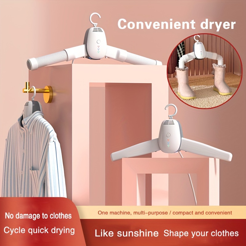 Compact And Convenient Travel Dryer With Adjustable Temperature And Speed -  Perfect For Drying Clothes And Shoes On The Go