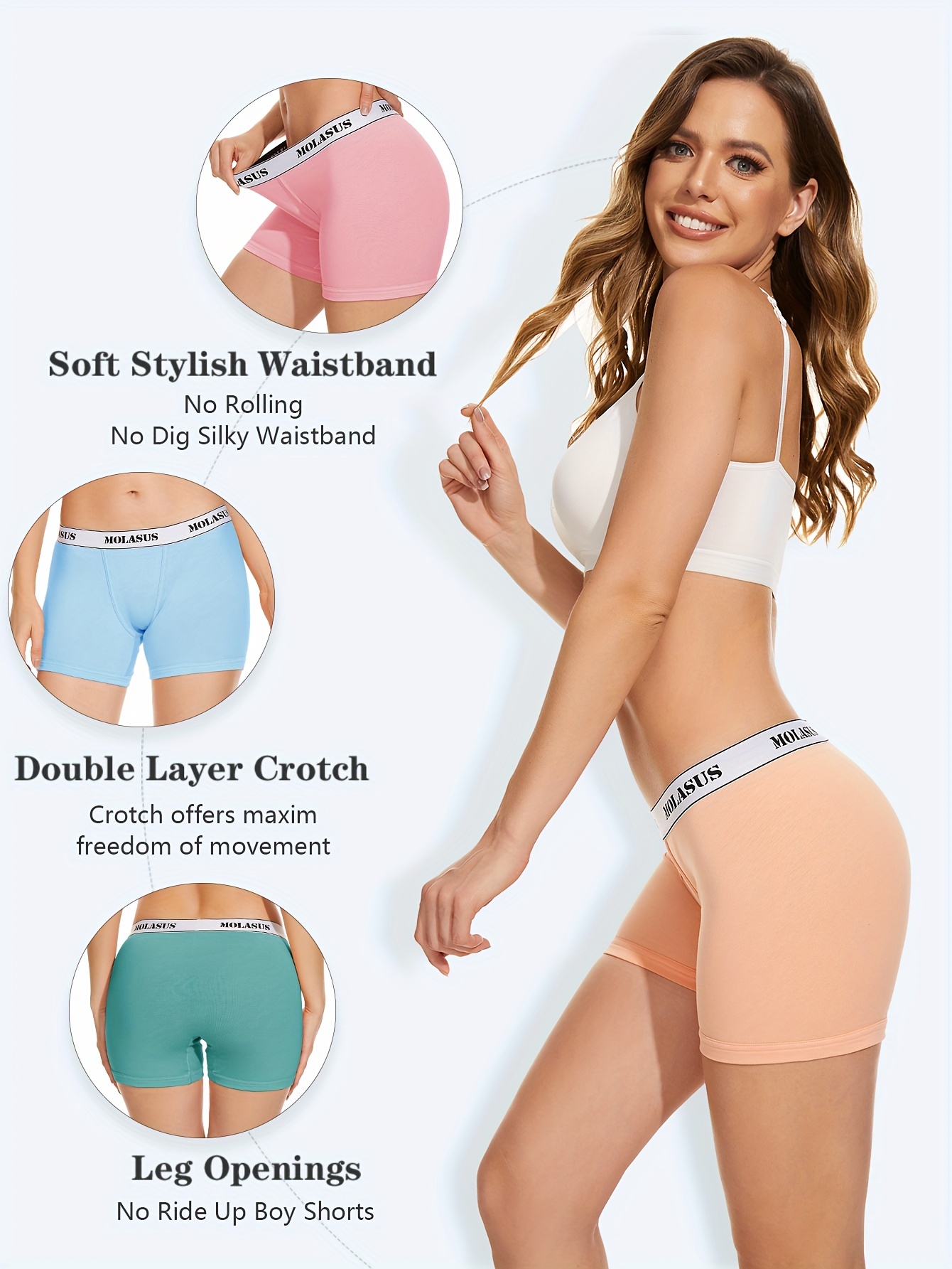  POKARLA 4.5 Inseam Womens Trunks Underwear Soft