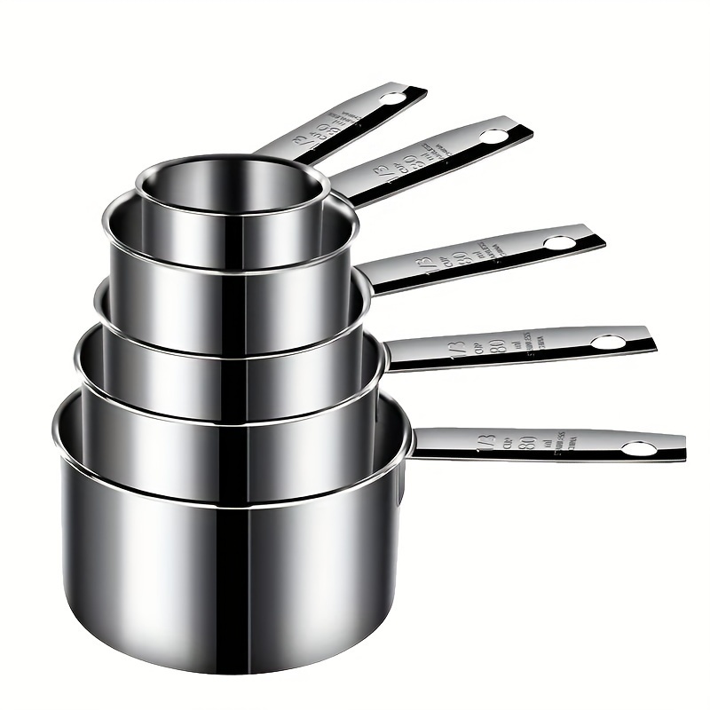 TEMU 5pcs/set Stainless Steel Measuring Cups & Spoons Set, Cups And Spoonskitchen Gadgets For Cooking & Baking
