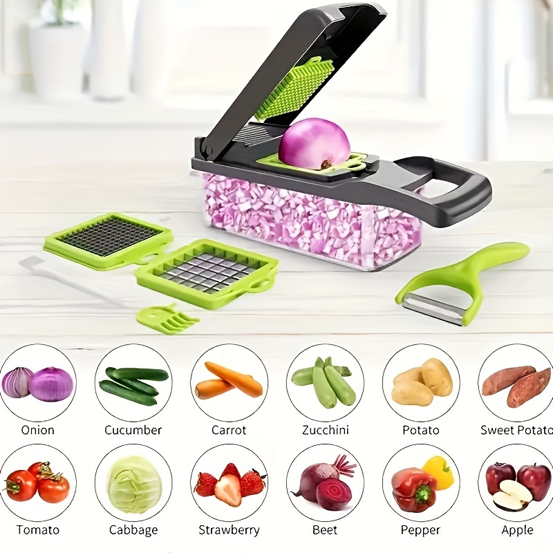 Kitchen Vegetable Shredder, Multifunctional Fruit Slicer, Handle Type Food  Grinder, Vegetable Slicer, Cutter With Container, Onion Shredder With  Multiple Interchangeable Blades, Kitchen Tools - Temu