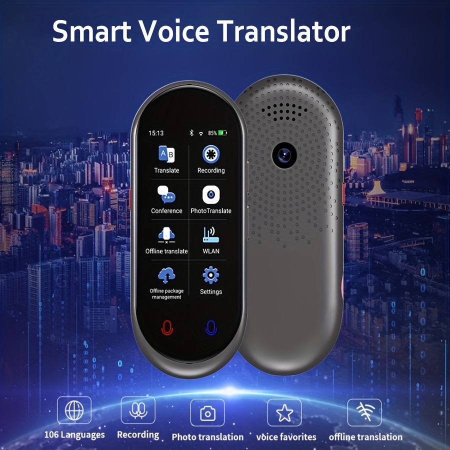 Auriculares con Traductor de Idiomas Auriculares Smart Voice 127 Idiomas  Traducción en Tiempo Real para Viajes de Aprendizaje de Negocios para IOS