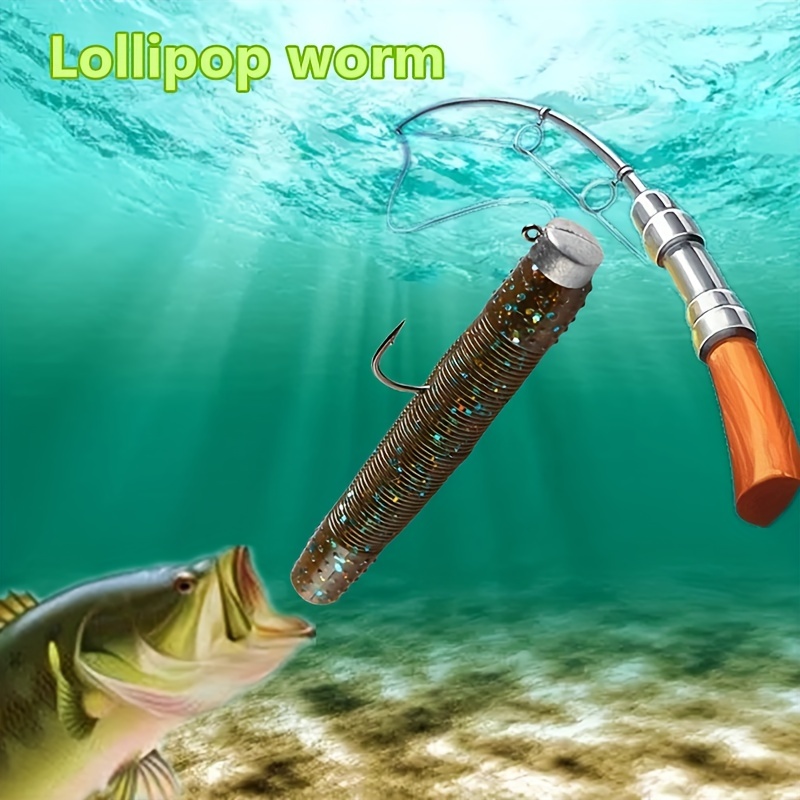 6pcs Artificial Elastic Stick Worm Fishing Lure, PVC Thread Worm Soft  Jigging Bait, Fishing Gear Accessories