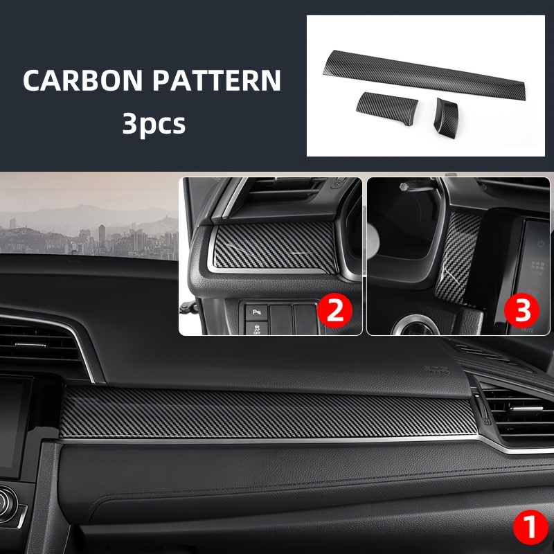 Center Console Trim Civic 10th 2016 2021 Dashboard Carbon Fiber