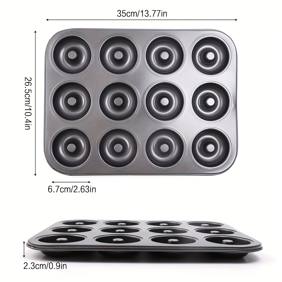 Moule à Donuts Silicone Toeusog (lot De 2) - 6 Cavités Chacun - Antiadhésif, Avec Poignées, Rose & Beige