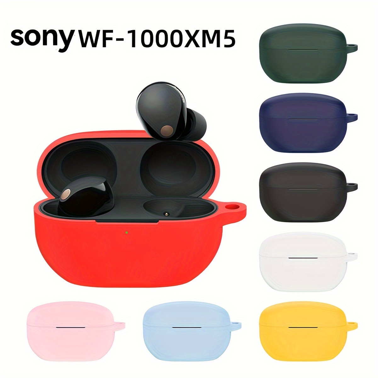 Funda protectora de silicona para auriculares inalámbricos Sony WF-C500,  funda protectora completa con mosquetón - AliExpress