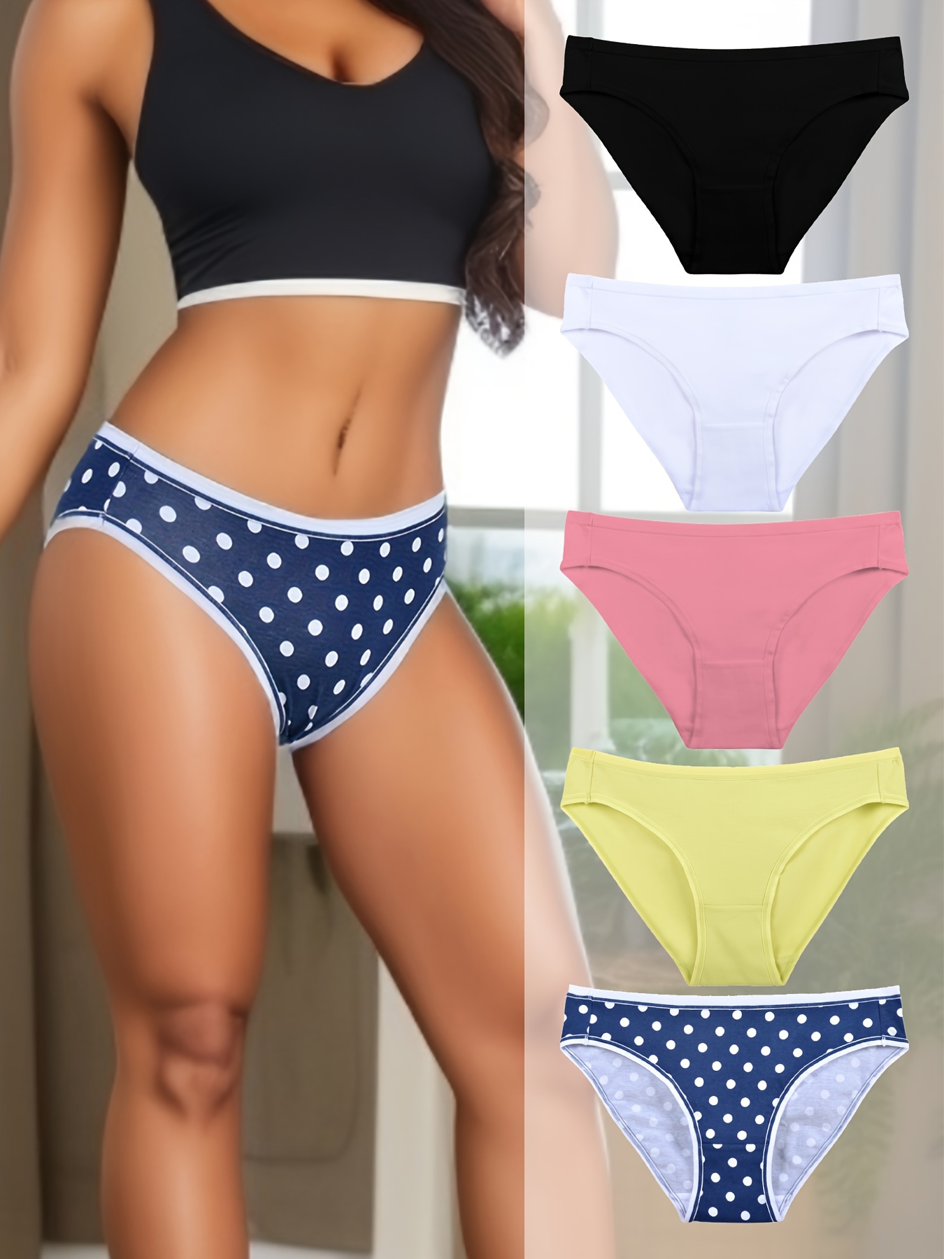 Comfy Breathable Solid Color Low Waist Thongs Women's - Temu