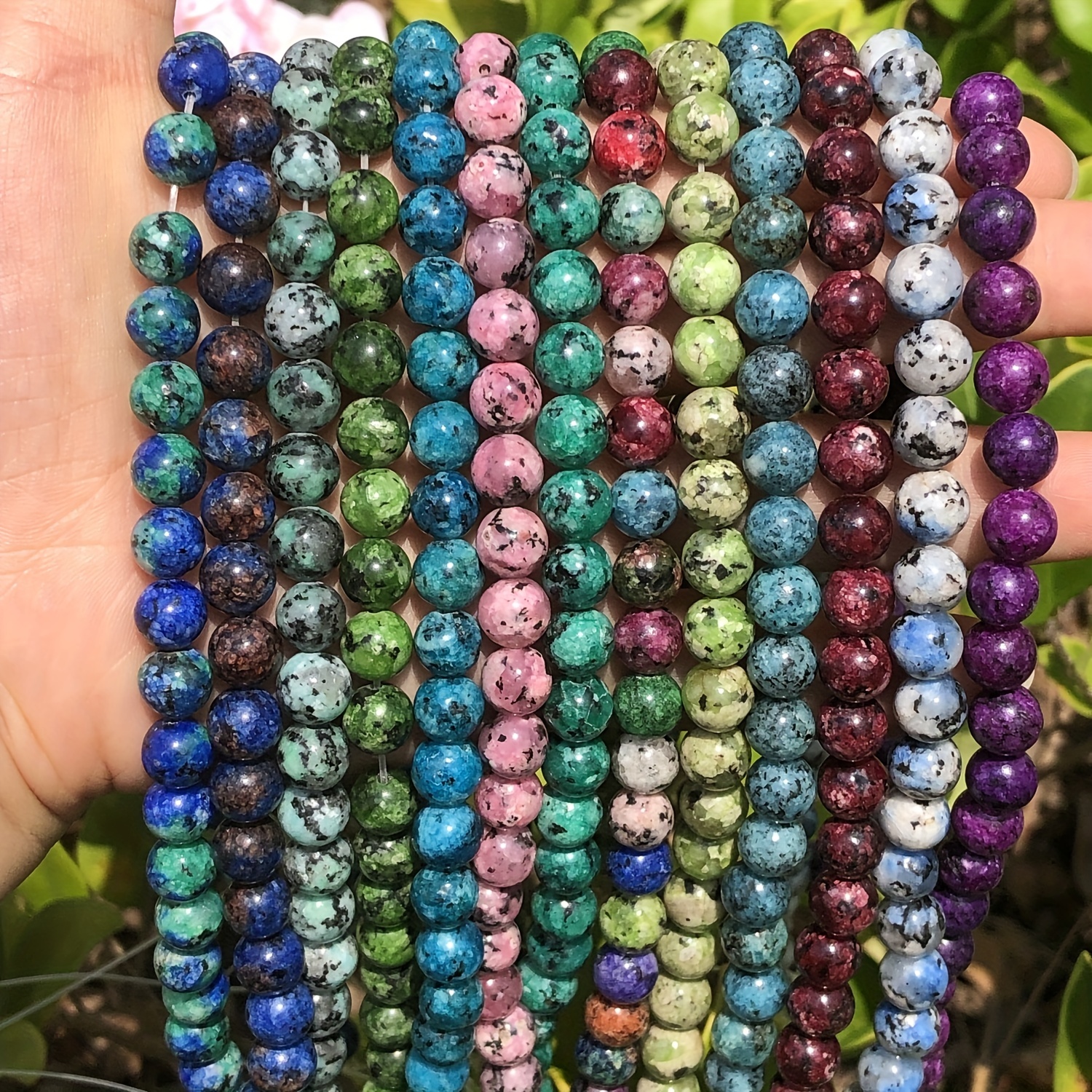 32-36pcs/46-48pcs/60-62pcs Trendy Purple Evil's Eye Glass Beads For Jewelry  Making