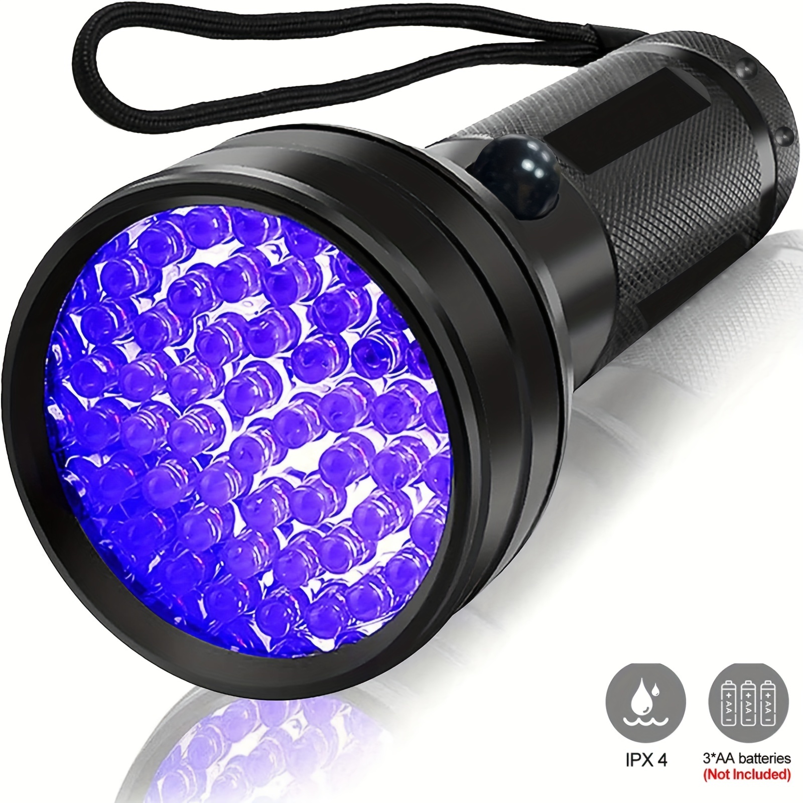 1pc Rechargeable Zoomable UV Flashlight Black Light 395nm,Ultraviolet  Flashlight Detector For Pet Urine Stain,Resin Curing,Scorpion Hunting