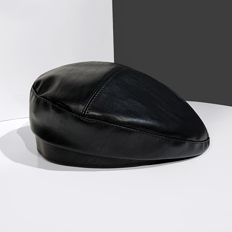 

Vintage Pu Leather Beret Hats For Women Classic Solid Color Painter Cap Lightweight British Style Berets For Women Daily Uses
