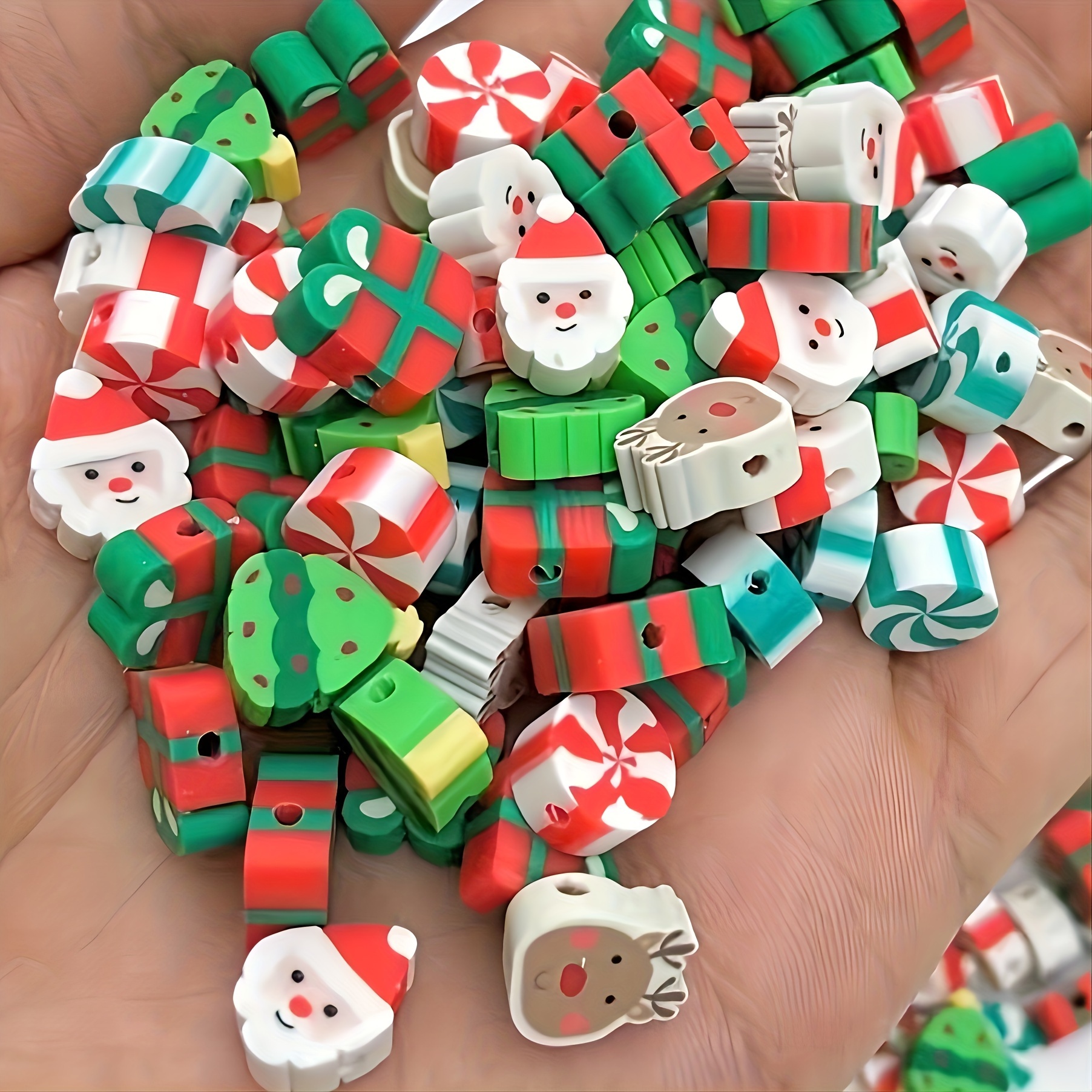 Christmas Color Series Polymer Clay Beads For Jewelry Making - Temu