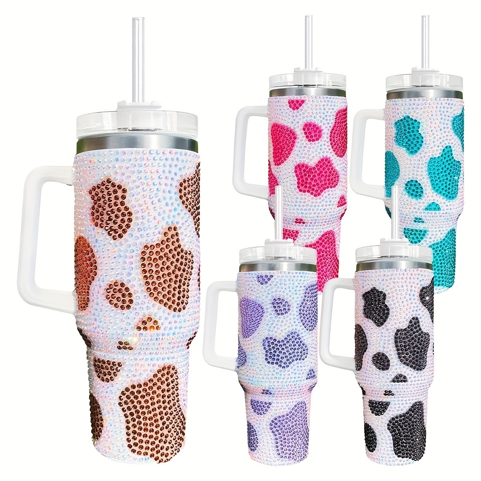 Cow Print Sports Water Bottle 304 Stainless Steel Vacuum - Temu