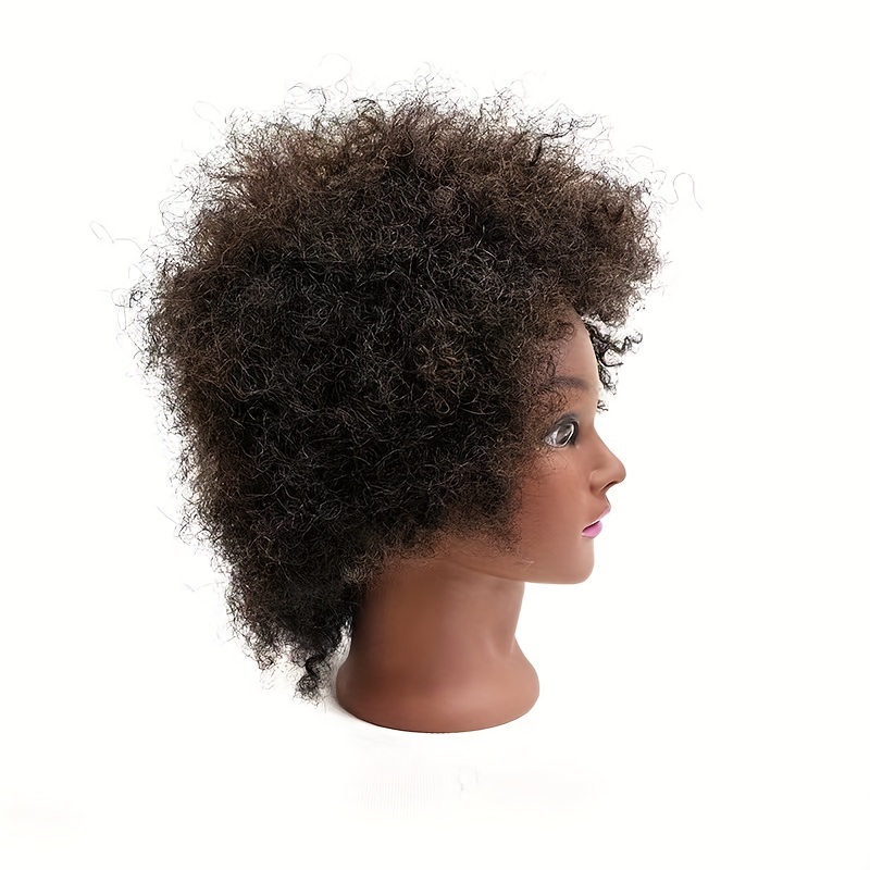 Carevas Curly Hair Mannequin Head Hairdressing Training Head for Hair  Styling Practice Hair Braiding Dummy Head with 100% Human Hair Black 