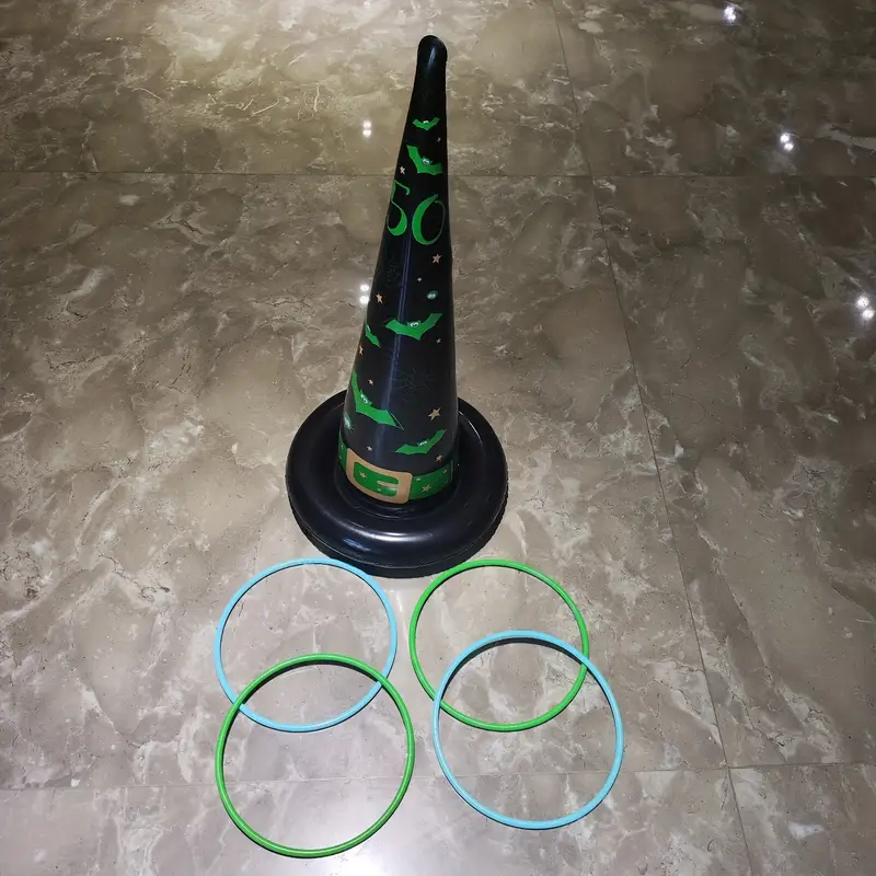 halloween ring toss game 1 inflatable witch hat with 10 plastic rings and pump super fun halloween games for kids adults party supplies christmas halloween thanksgiving gift details 5